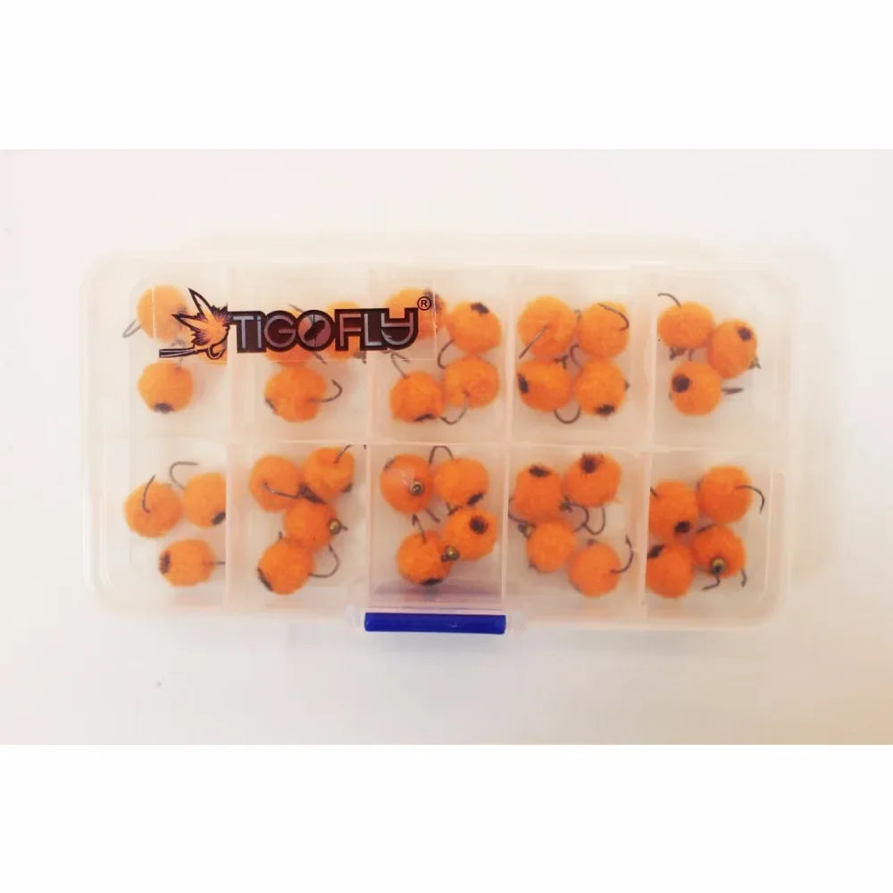 Tigofly Beadhead Egg Flies with Box (36 Pack)