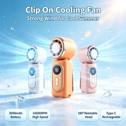 Portable Handheld Fan Mini Clip Fan Umbrella Holder Function Rotatable USB charging Compact Personal Cooling Fan Outdoor Camping