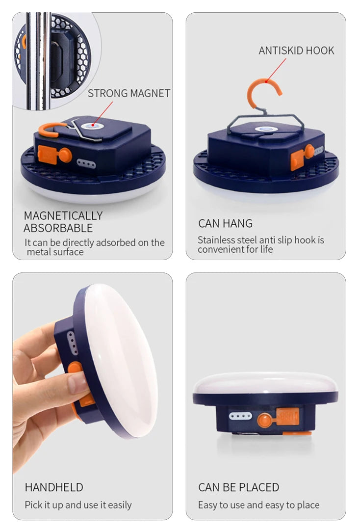 Remove Control Camping Lantern Outdoor Camping Light Rechargeable Flashlight Strong Light Portable Lanterns Power Bank Tent Lamp