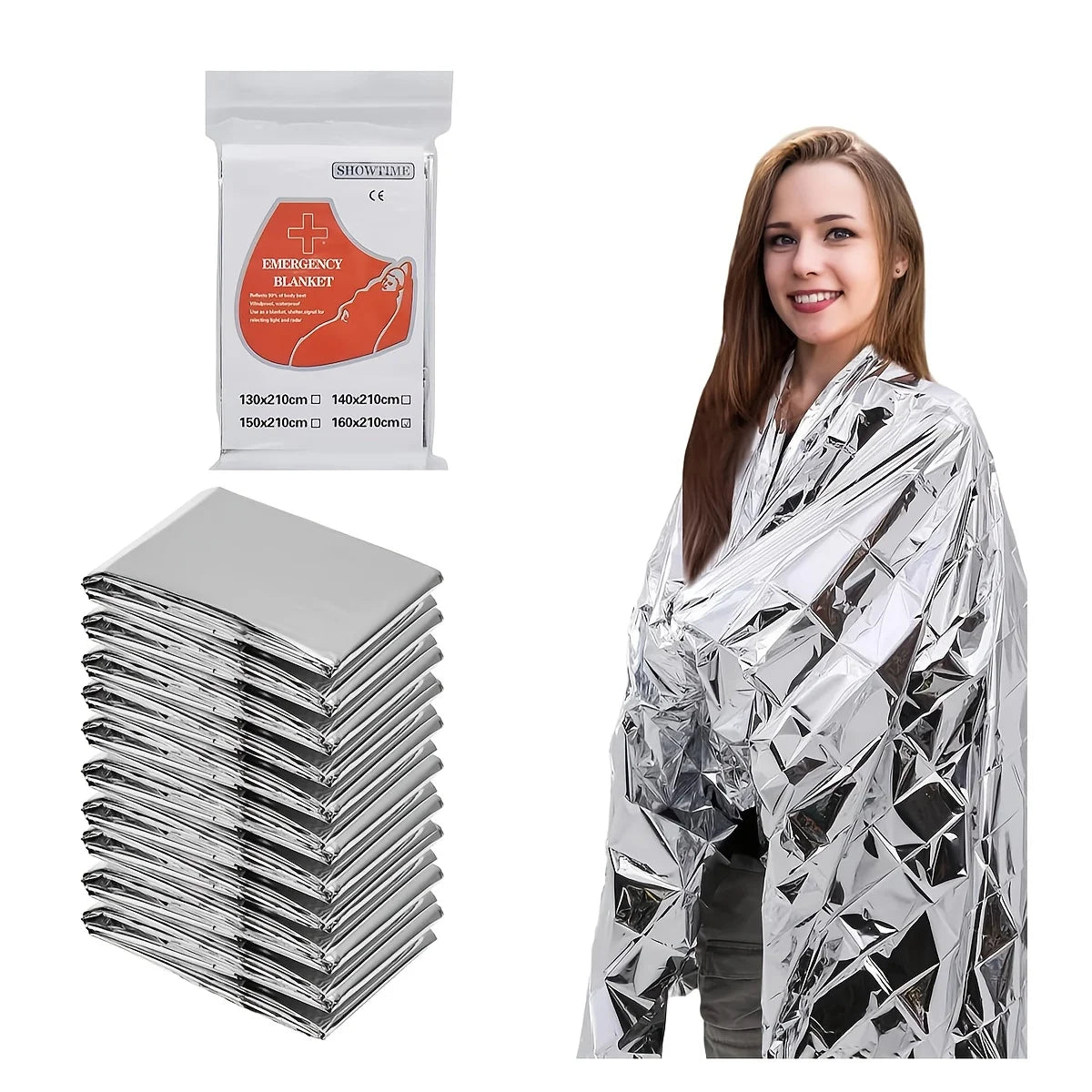 4pcs Emergency  Blanket Foil Space Blanket Designed for NASA Body Warmer Outdoor First Aid Camping Hiking Travel