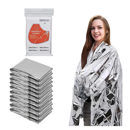 4pcs Emergency  Blanket Foil Space Blanket Designed for NASA Body Warmer Outdoor First Aid Camping Hiking Travel