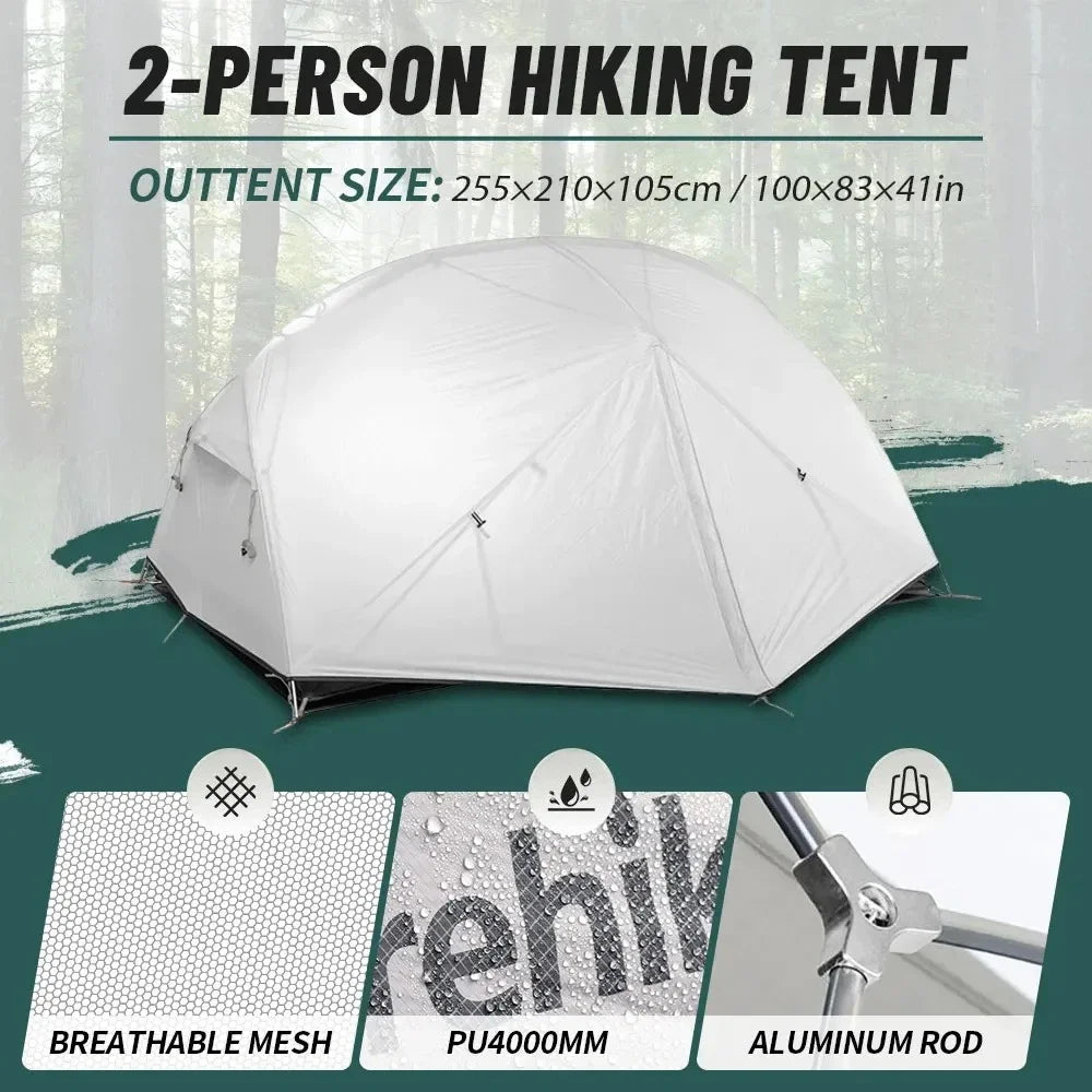 Mongar 2 Person Tent-Ultralight,Outdoor Travel,Double Layer Waterproof,3 SeasonPortableTent forCampingEnthusiasts andAdventurers