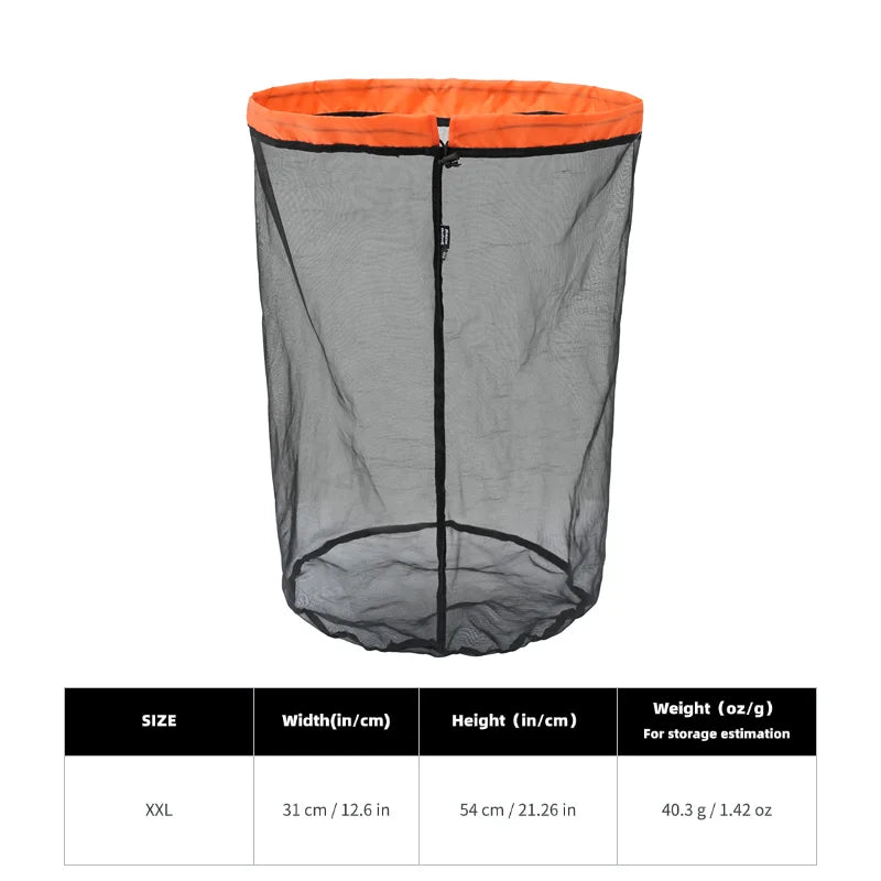 [HODR] Mesh Bags Lightweight Mesh Stuff Sack Drawstring Storage Bags Compression Pouches for Camping, Hiking, Laundry & Grocery