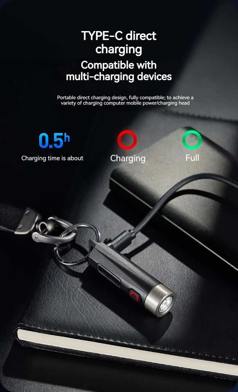 PHILIPS 2025 NEW SFL1121  EDC Flashlight LED Rechargeable Mini EDC Keychain Flashlights Camping Lamp For Hiking Self Defense