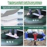 PVC Inflatable Fishing Kayak Boat (1.75–3.6m) – Air Deck & Slat Bottom Dinghy Raft with Oar Seats & Safety Net