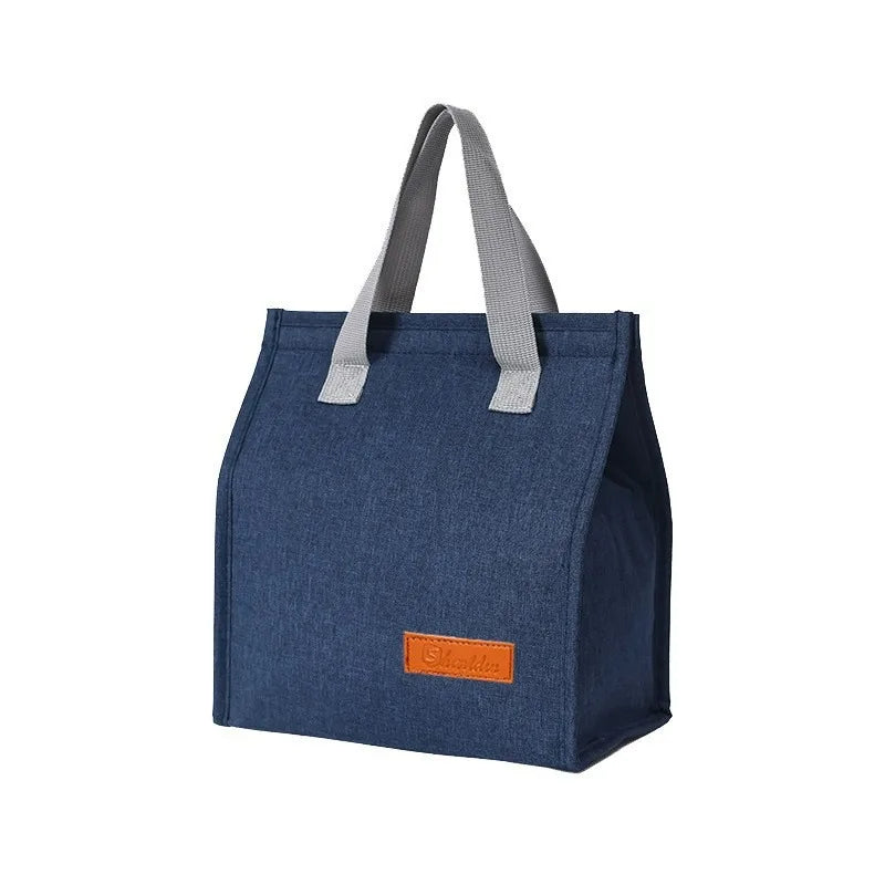 Portable Thermal Insulated Lunch Bag Simple Large Capacity Handle Lunch Tote for Work Picnic Travel Lunch Box