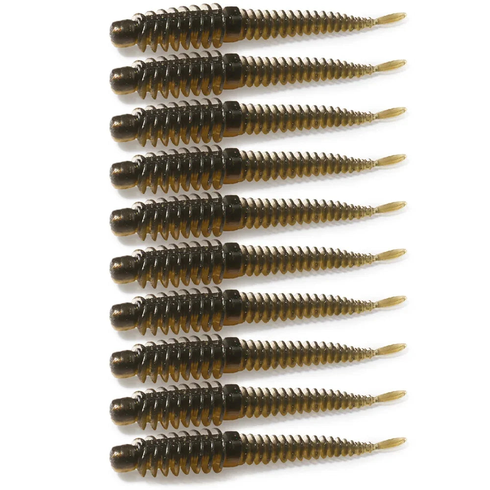 10PCS Soft Lures 6.5cm 7.5cm 8.5cm Thread TPE Worm Jig Hook Carp Fishing Tackle Pesca Swimbait Gear Fishy Flavor Kit Bait