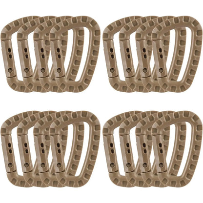 4/8/16pcs Tactical Plastic Carabiner Clip Keychain D-Shape Hard Spring Snap Gear Hook Outdoor Camping Hiking EDC Tools