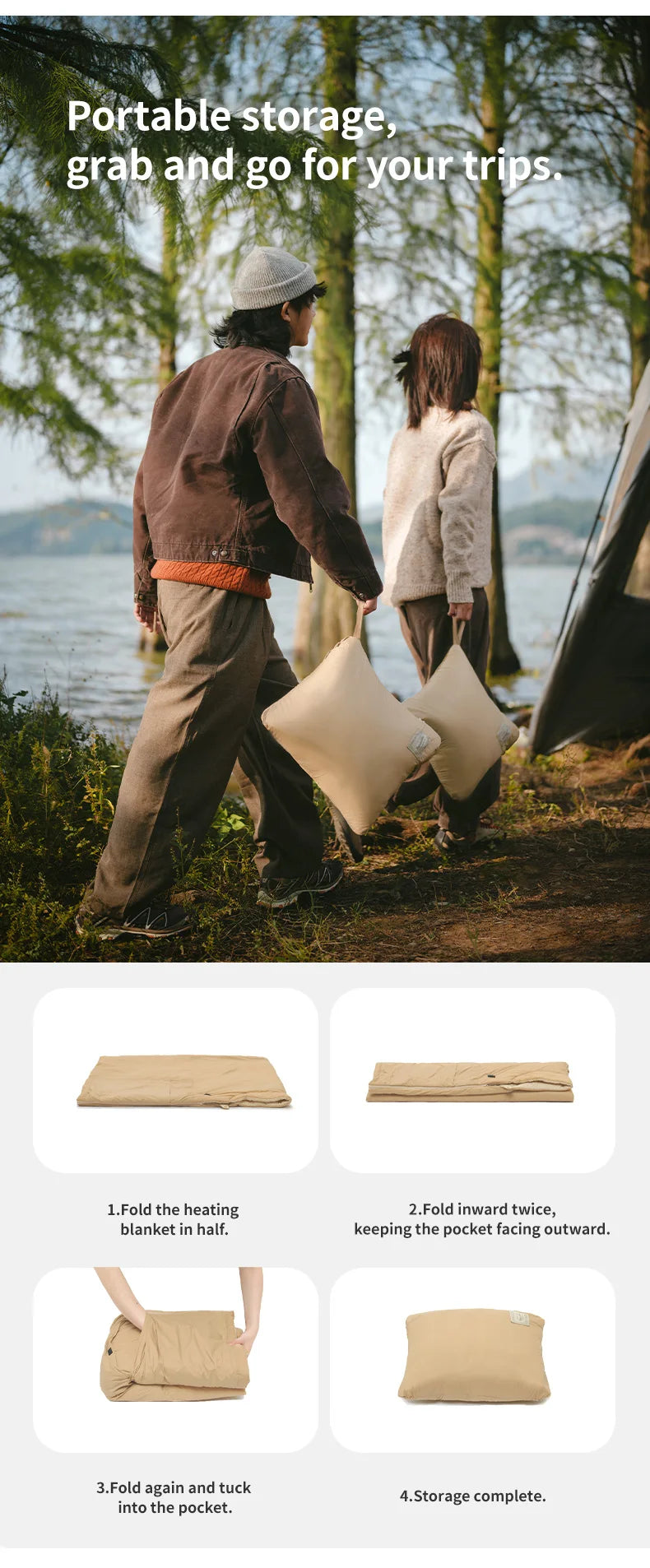 Naturehike Electric Heated Blanket Winter USB Heating Blanket Camping Warm Sleeping Bag Liner Outdoor Shawl Thermal Sleeping Bag