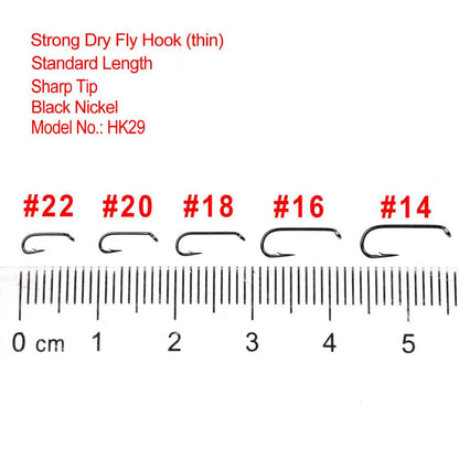 Bimoo 2X Dry Fly Hooks Black Nickel (50/100 Pack)