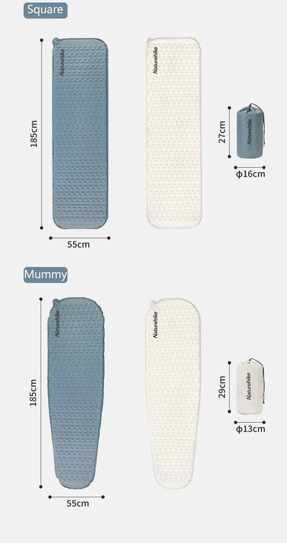 Naturehike Inflatable Mat Ultralight R2.1Air Mattress Sleeping Pad with Foam for Camping Backpacking Hiking Traveling Portable