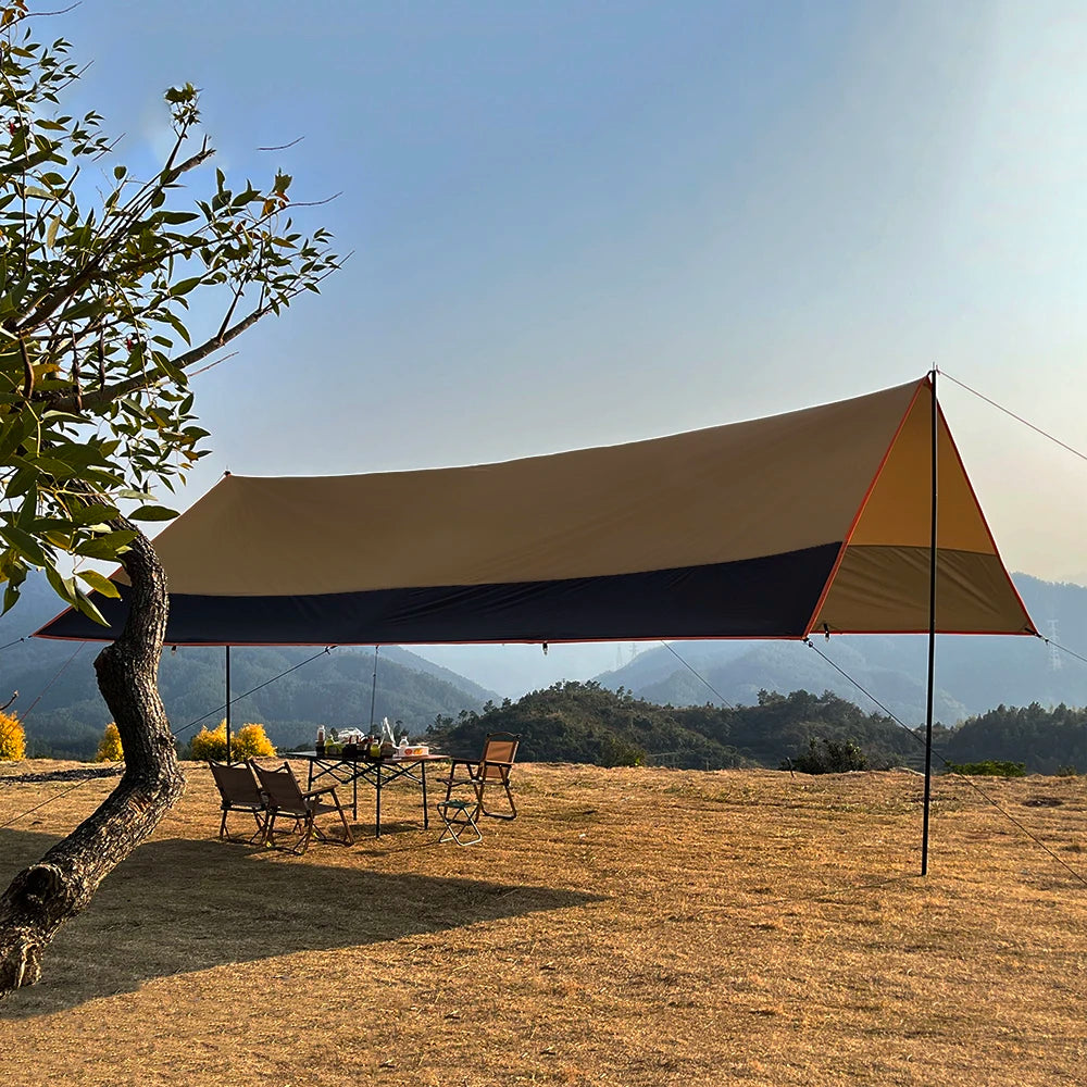 Oxford Large Tarp Waterproof 4x6m Sun Shelter Outdoor Camping Awning Tent Big Tarp Shade Canopy for Family Beach Hiking