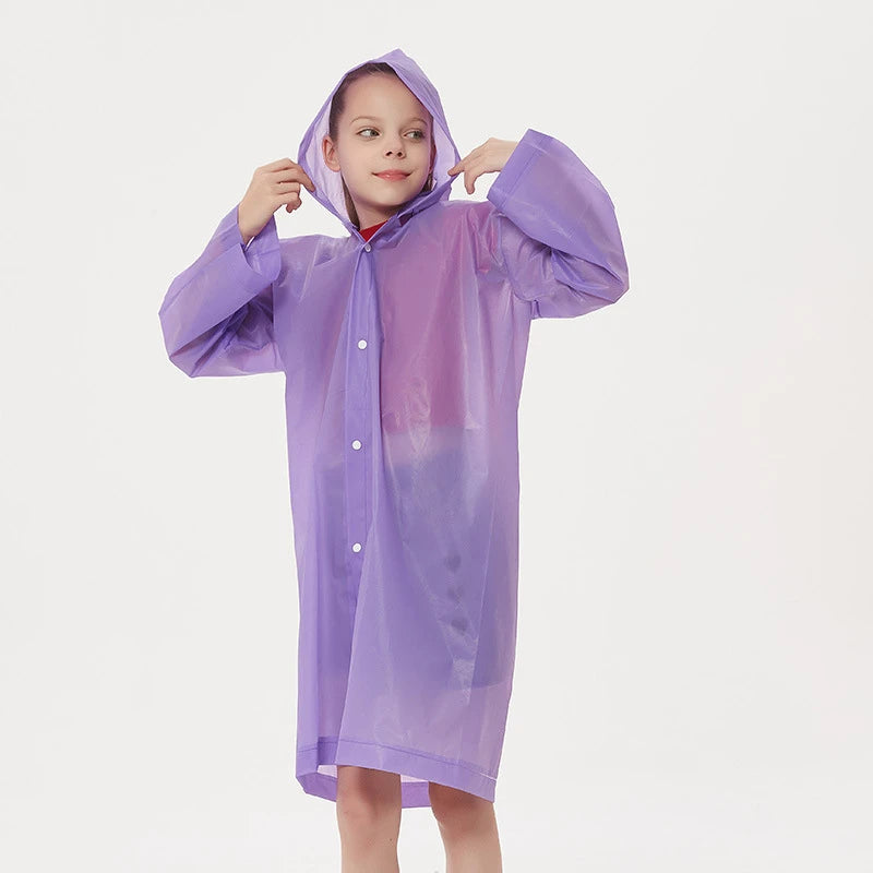 Children Rain Poncho Non-Disposable Travel Rain Gear Coat Outdoor Hiking Accessories Child Raincoat Kids Rainwear Waterproof