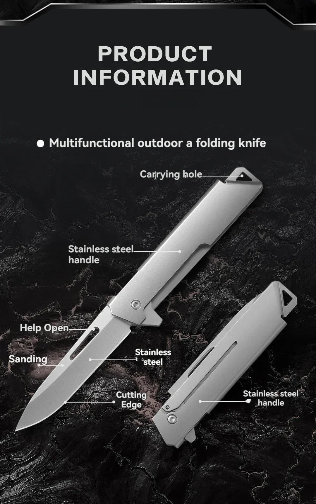 2026 New stainless steel folding fruit knife for home peeling outdoor convenient folding knife express delivery unboxing