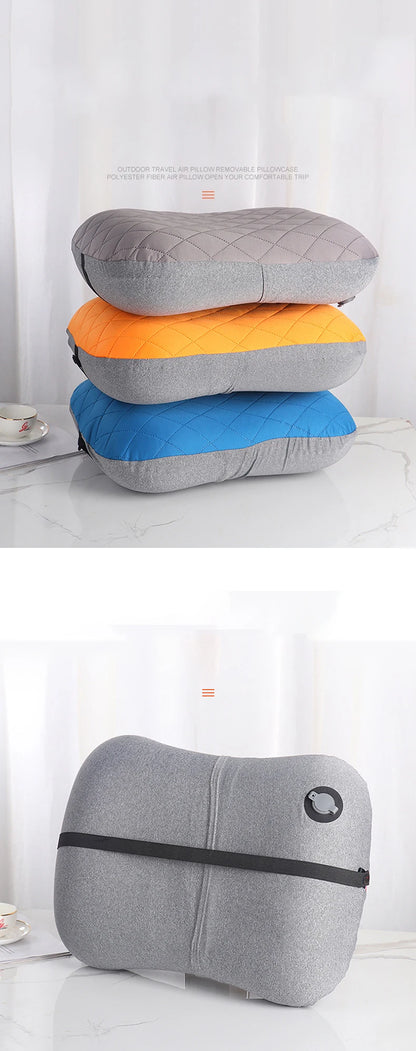 Outdoor Travel Portable Inflatable Pillow Outdoor Cushion Camp Beach Car Hotel Foldable Headrest Sleep Tent Use Accessories