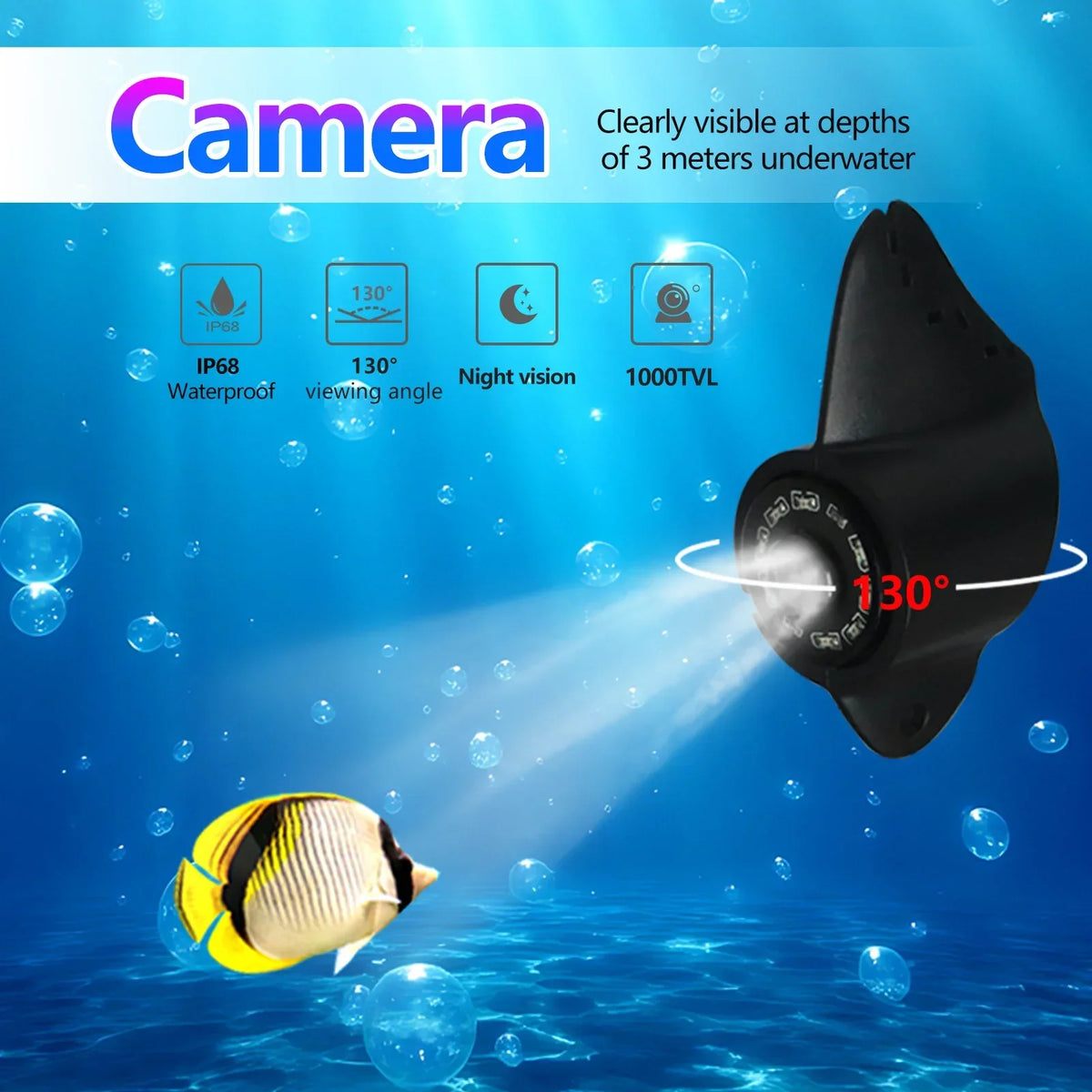 HD Underwater Fishing Camera with Video Recording & Night Vision