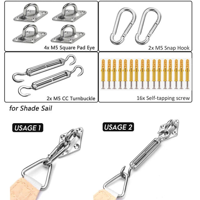 Outdoor Shade Sail awnings Waterproof Sun Shelter Square Rectangle Sun Shade Protection Canopy Garden Patio Pool Camping Shade