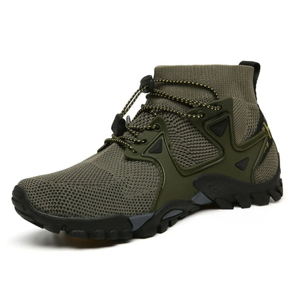 Men’s High-Top Hiking Boots – Breathable Mesh Outdoor Sneakers for Walking, Mountaineering & Travel (Lightweight Comfort, 2025)