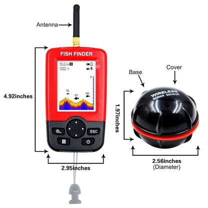 2-in-1 Portable Fish Finder: Wireless Castable Sonar + Wired Transducer