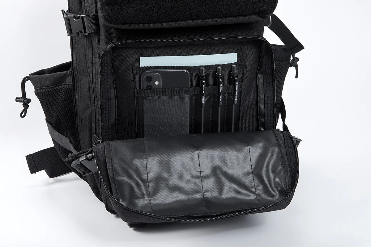 45L Tactical Backpack For Men With MOLLE Webbing System Outdoor Survival Gym Fitness Hiking Camping Backpack Dual Cup Holders Large Capacity Rucksack For Wilderness Trip Travel Daily Work Commute Outdoor Camping Activities Ge