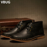 Men’s Classic Leather Work Boots – Safety Ankle Boots for Winter & Casual Wear