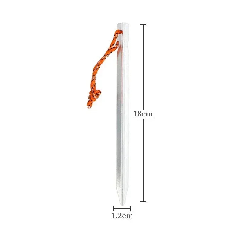 5/10pcs 18cm Tent Pegs Aluminum Tent Stake Ground Nails with Reflective Rope Outdoor Camping Hiking Equipment Tent Accessories