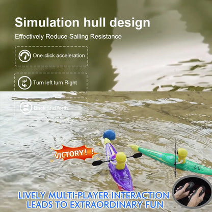 RC Kayak Racing Boat – 2.4G Remote Control Rowing Toy for Kids Water Games & Outdoor Fun