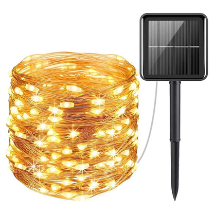 LED Solar Light Outdoor Garden Fairy String Light Waterproof Ambient Lamp for Christmas Patio Tree Party Camping Festive