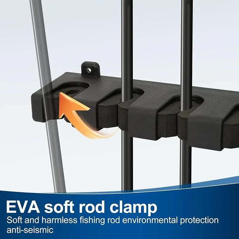 Wall Mount Fishing Rod Rack (6 Rods)