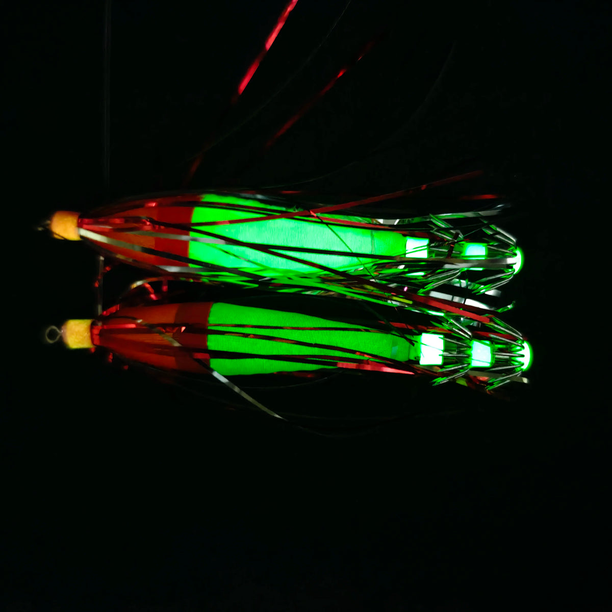 Ackibbik 5pcs Glow Squid Jig Hook Squid Umbrella Hook Shrimp Fishing Lures Saltwater Cuttlefish Octopus Lures