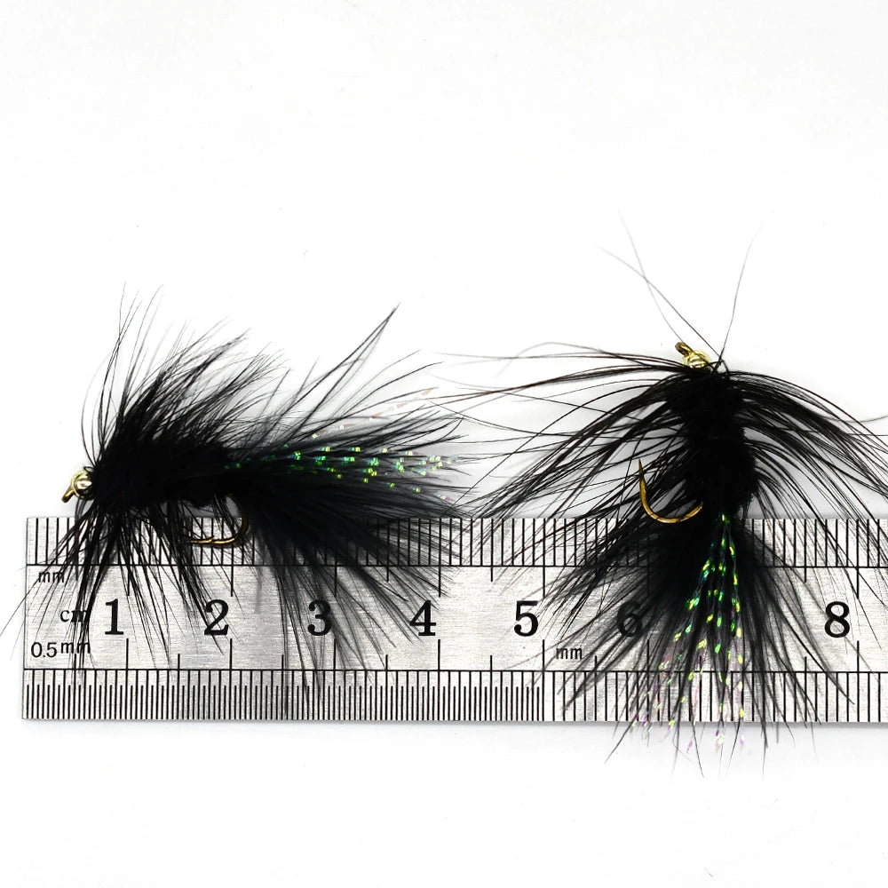 MNFT Black Beadhead Woolly Buggers (10 Pack)