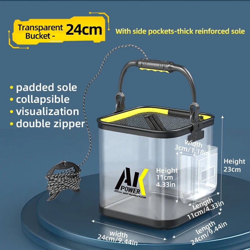YUZHIYUAN Transparent Foldable Live Fish Bucket