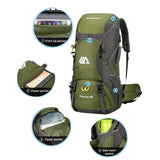 50L Travel Backpack Camping Hiking Rucksack Waterproof Outdoor Climbing Mountaineering Trekking Bag for Men Women Luggage