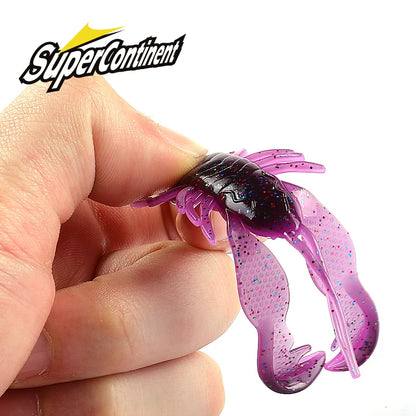 Supercontinent Filet Craw 40mm/15pcs 70mm/6pcs Soft Lure Fishing Lures shrimp Lobster Soft Plastic Lure Fishing Lures