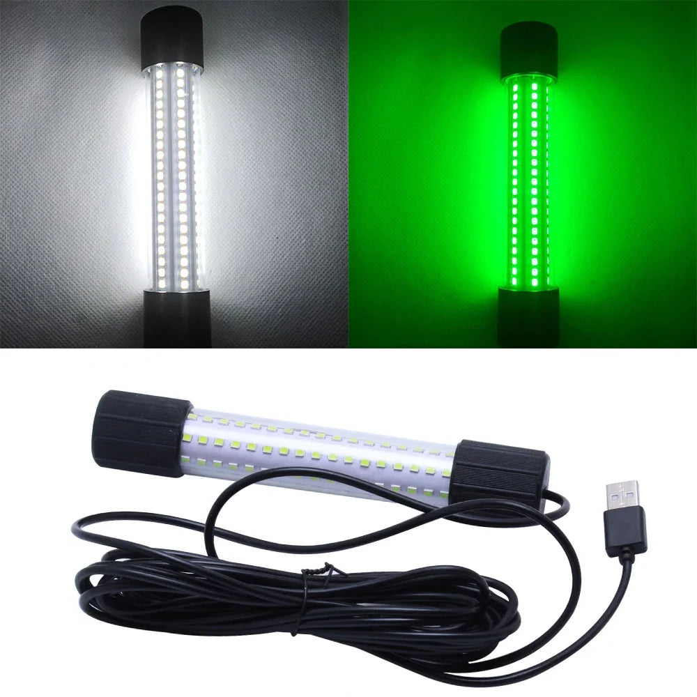 Underwater LED Fishing Light, USB Rechargeable Fish Attractor