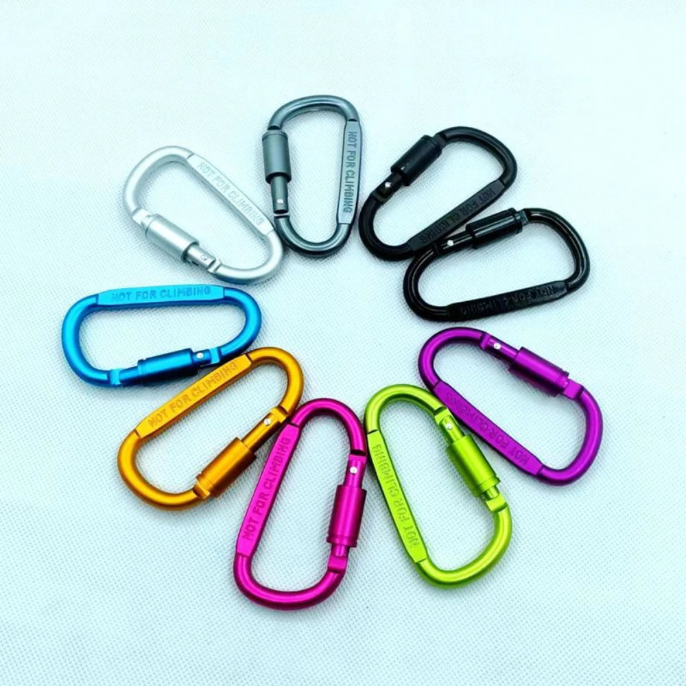 Outdoor Aluminium Alloy Sports Keychain High Quality Multi Colors with Lock D-shape Carabiner Camping Hiking Hook Outdoor Tool