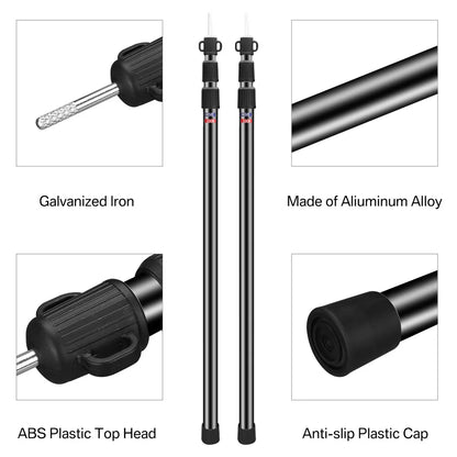 Adjustable Aluminum Tarp Poles – Tent & Awning Support Rods