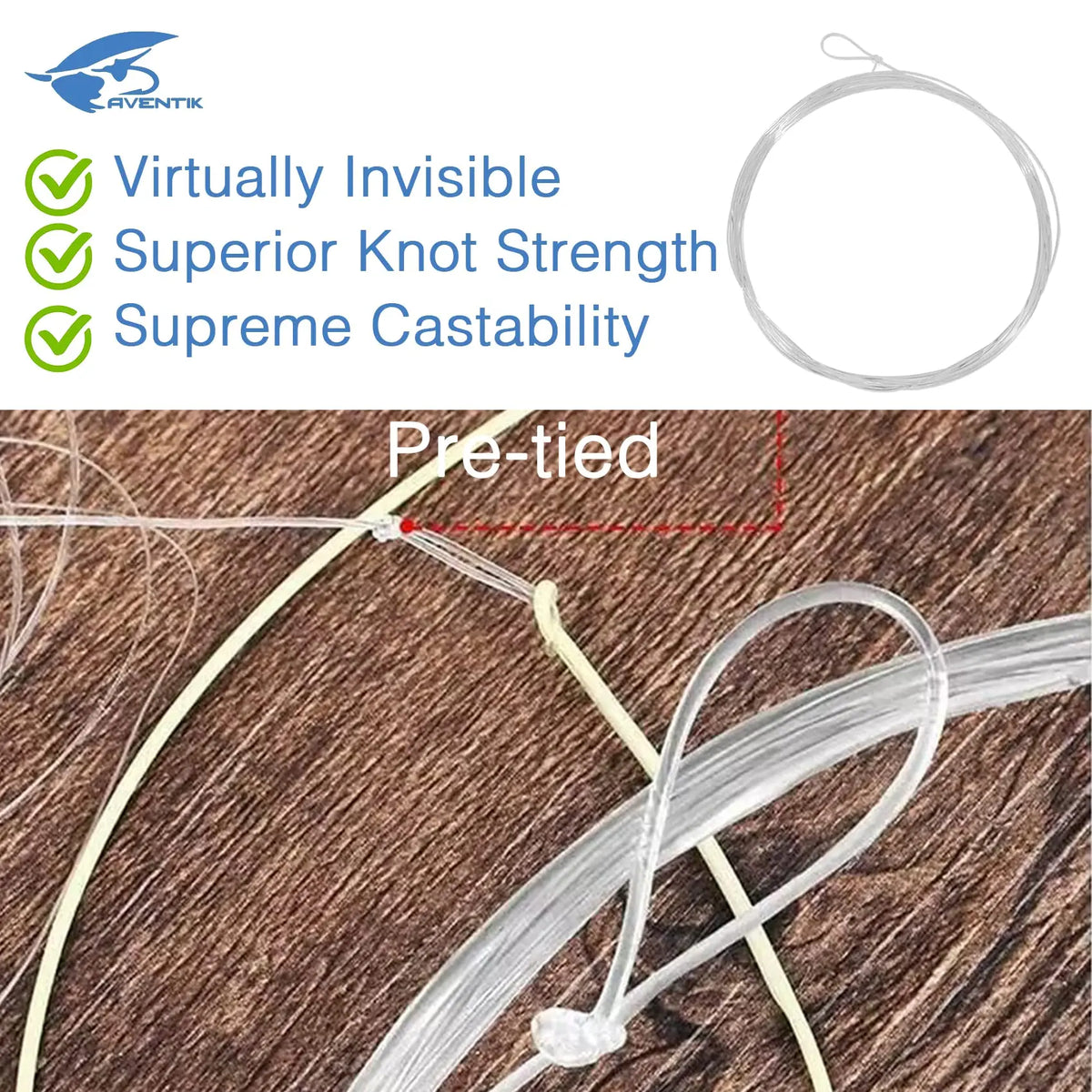 Aventik Premium Fluorocarbon Tapered Leaders 9ft (3 Pack)