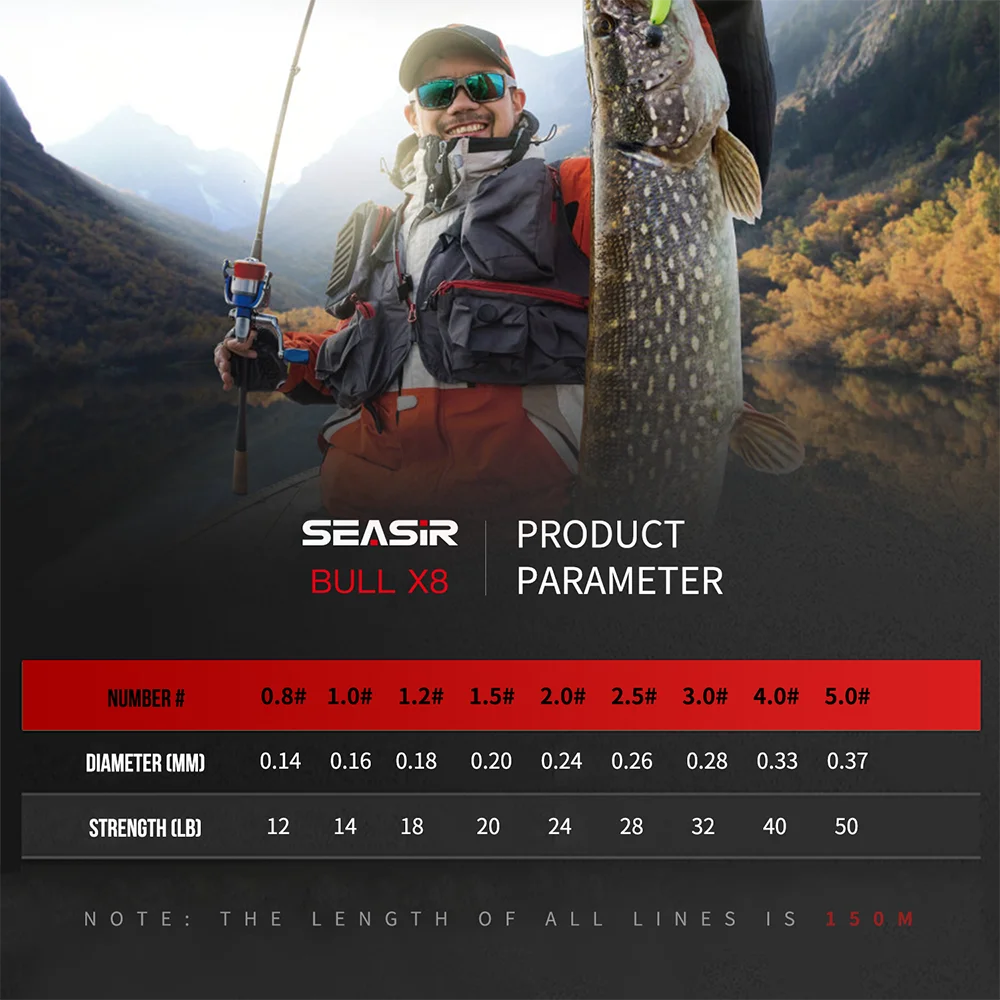 Seasir RedBull 8-Strand PE Braid 150m