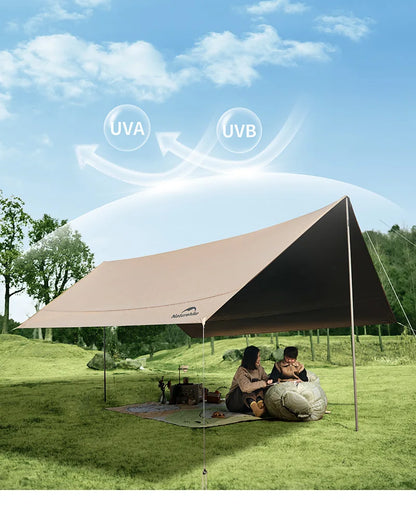 Naturehike Camping Sun Shelter Summer 10-12 Person Awning 17㎡ Sunshade Ourdoor Park Beach Tent Tarp Vinyl Coating Canopy