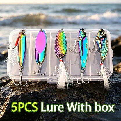 5pcs/lot Wobbler Lures 3g/10g/15g Metal Vib Fishing Lure Set Sinking Hard Metal VIB Sea Fishing Lures Artificial Pesca Bait