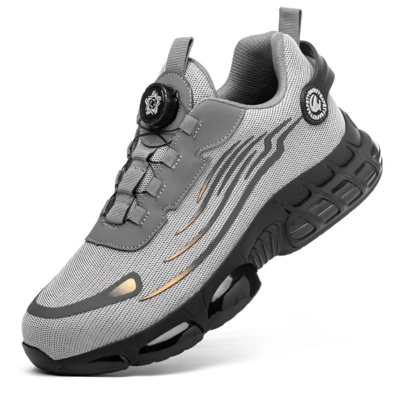 Men’s Outdoor Safety Shoes – Breathable Non-Slip Hiking Sneakers | Anti-Smash Steel Toe Work Boots