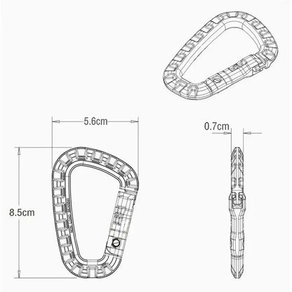 4/8/16pcs Tactical Plastic Carabiner Clip Keychain D-Shape Hard Spring Snap Gear Hook Outdoor Camping Hiking EDC Tools