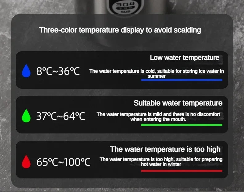 SoftAura Stainless Steel Thermos Bottle LED Temperature Display 500ML- 1L Sus304 Vacuum Flask Portable Cup  2026 New