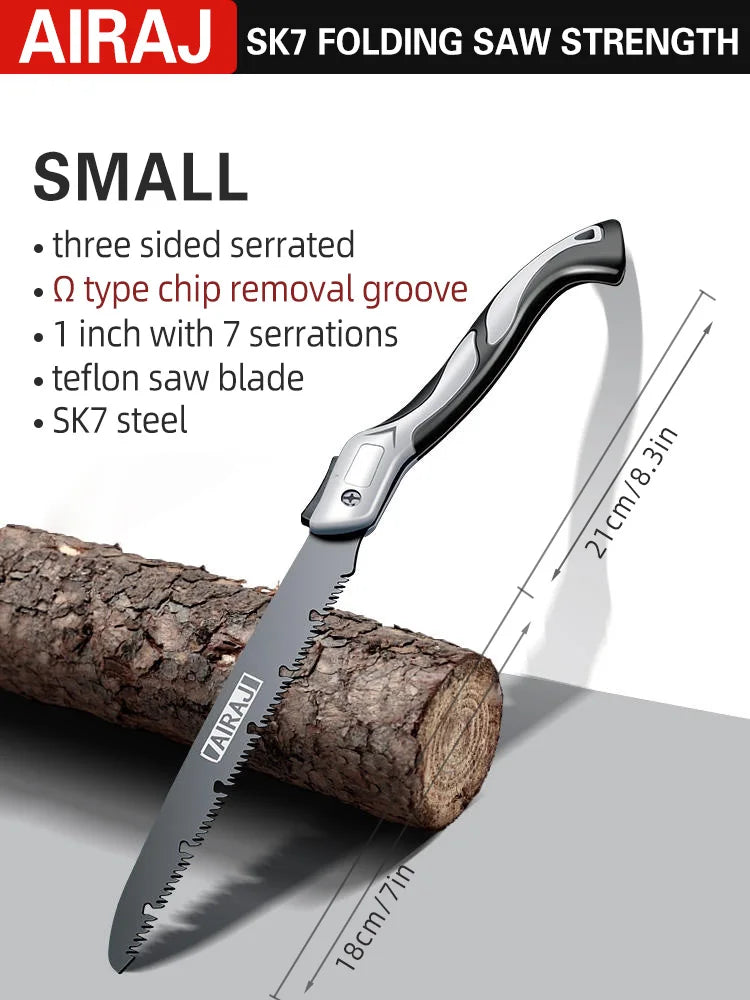 AIRAJ Folding Saw Woodworking Folding hacksaw Multifunction Cutting Wood Sharp Camping Garden Prunch Saw Tree Chopper Hand Tools