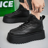 2025 Men’s High Top Sneakers – Leather Platform Casual Shoes | Outdoor Breathable Running & Fashion Trainers