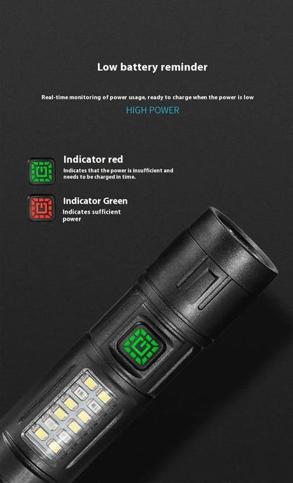 High Power Rechargeable LED Flashlight Strong Torch with Battery for Fishing Hunting Camping Lantern