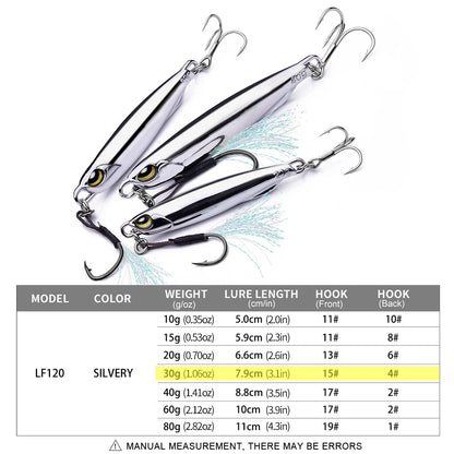 PRO BEROS Electroplated Spoon Metal Jig (10-80g)