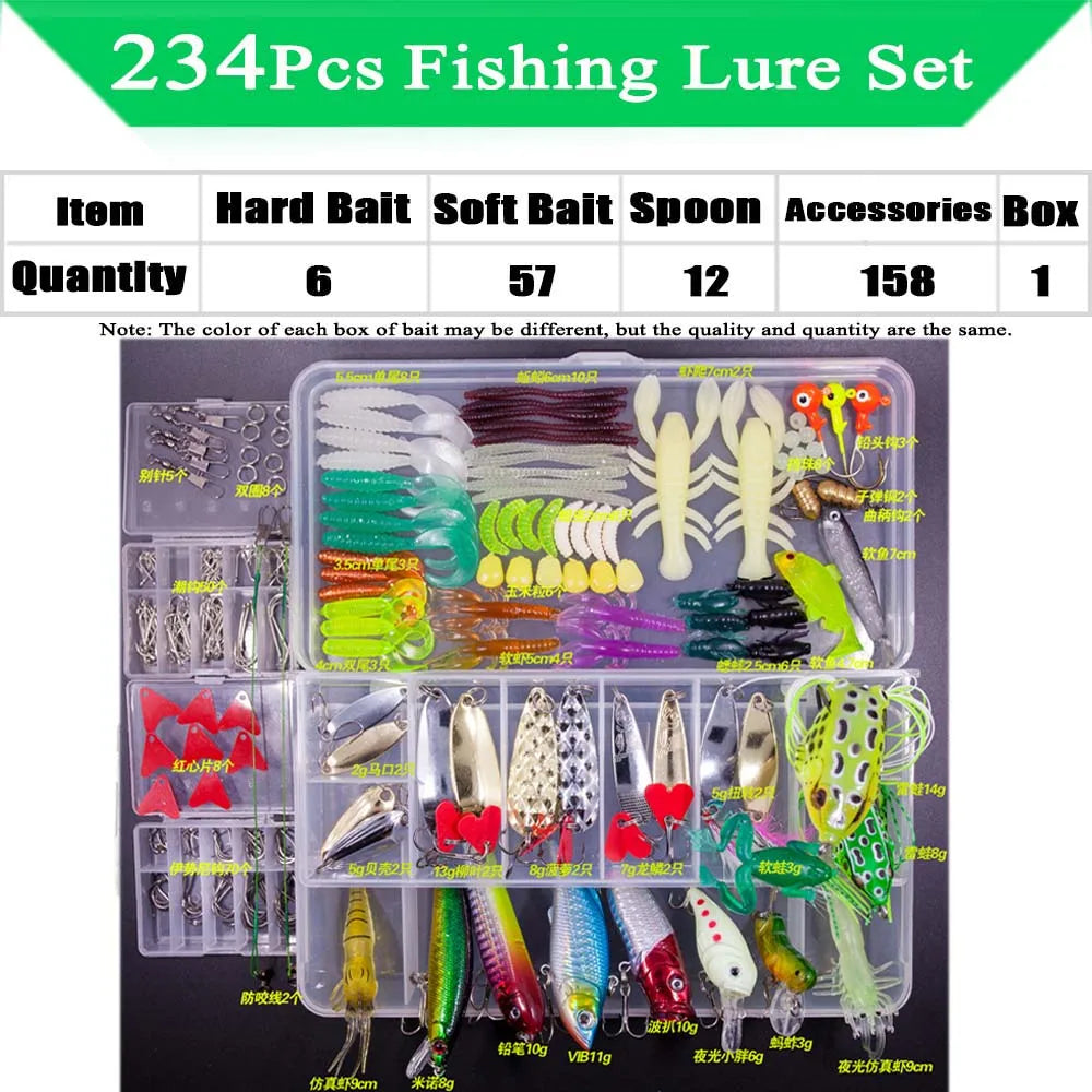 Soft and Hard Bait Lure Kit with Box