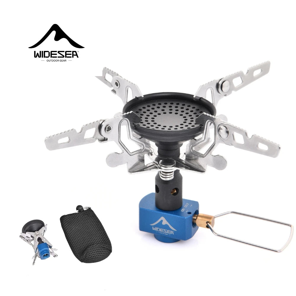 Widesea Portable Camping Gas Stove 3300W Ultralight 92g Aluminum Alloy Backpacking Stove with Carry Bag for Outdoor Cooking Hiki